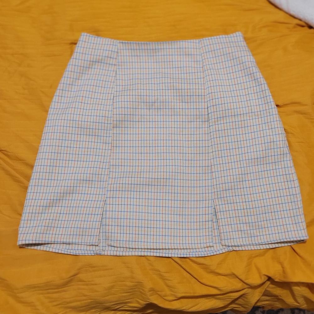 Urban Outfitters Blue and Yellow Plaid Mini Skirt